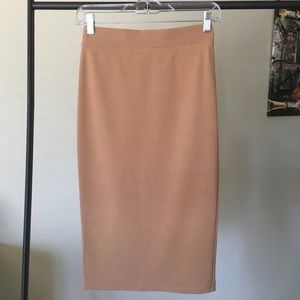 Forever 21 Tan Midi Pencil Skirt
